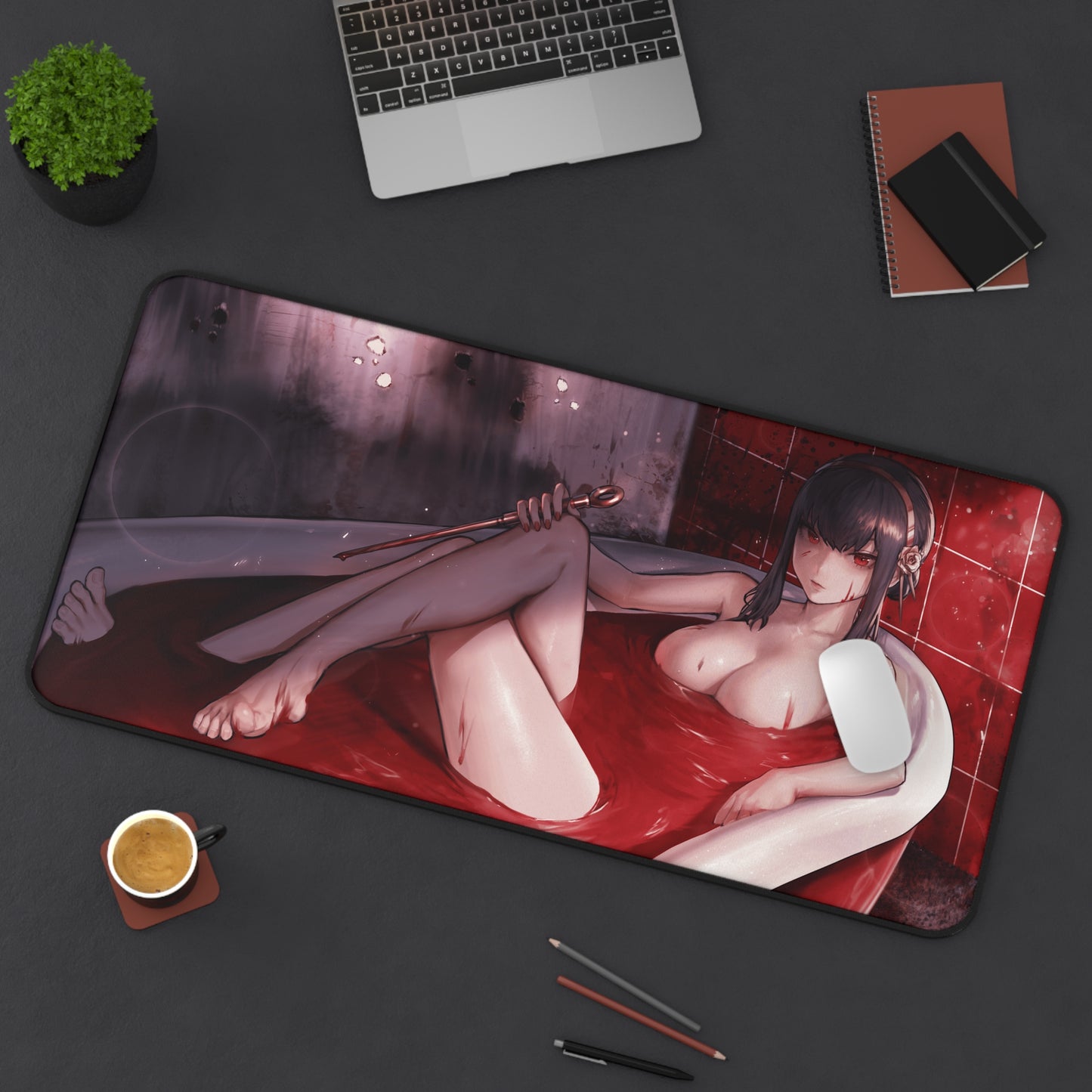 Spy x Family Yor Briar Nude bloody Bath Desk Mat - Non Slip Mousepad - Sexy Girl Playmat