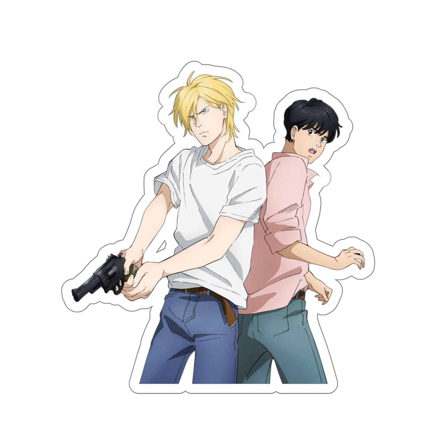 Armed Ash Lynx and Eiji Okumura Waterproof Sticker - Banana Fish Premium Vinyl Decal