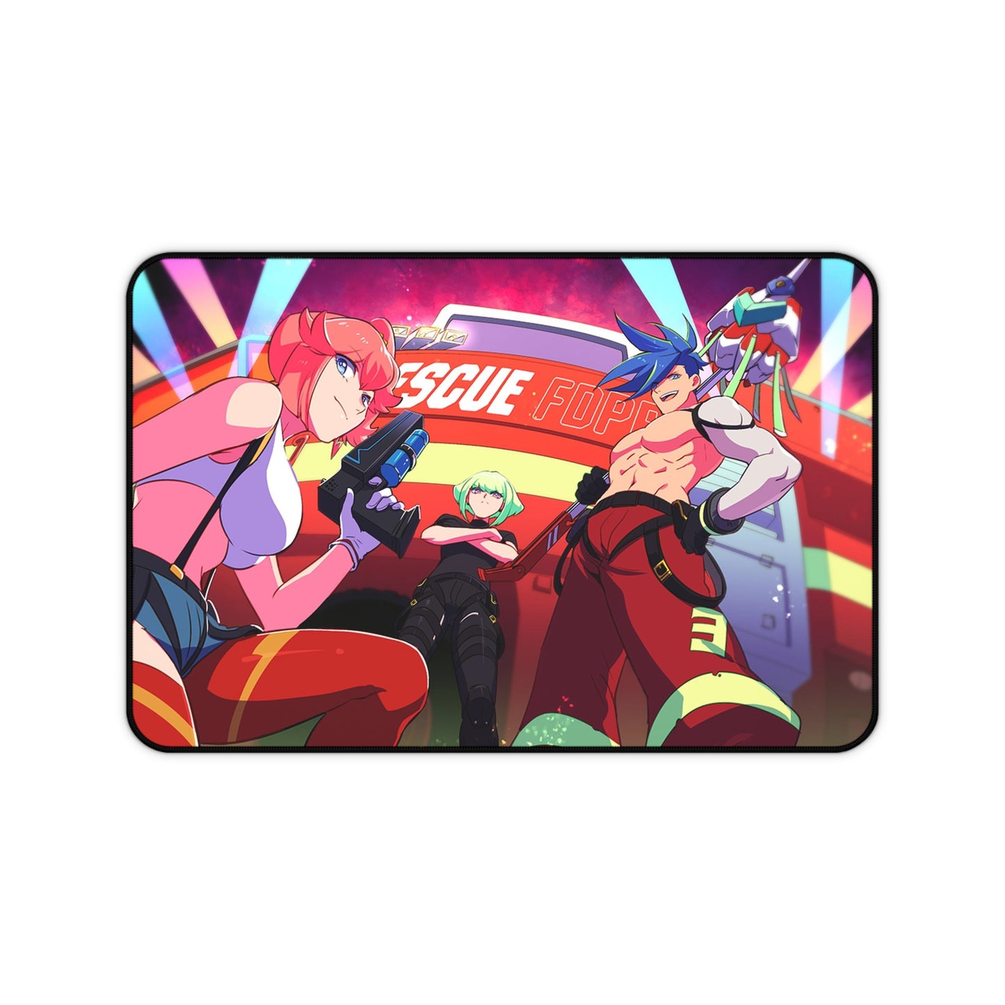 Promare Desk Mat - Promare Anime Mousepad - Non Slip Manga Playmat - Aina Lio and Galo