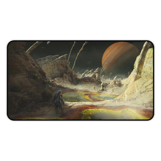 Starfield Mousepad - Space Planet Exploration Concept Art - XXL Gaming Desk Mat - Non Slip Gamer Playmat