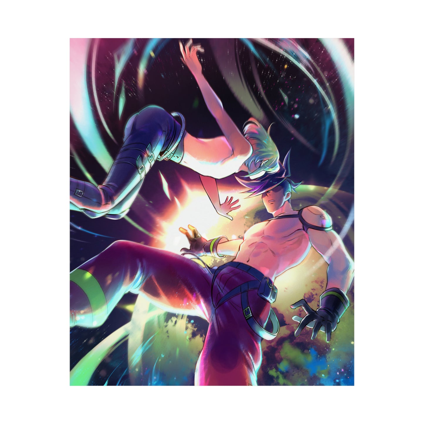 Promare Anime Poster - Lio and Galo Wall Art Print - Manga Decor - Premium Matte Vertical Poster