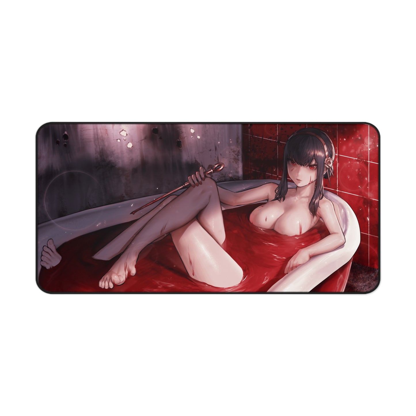 Spy x Family Yor Briar Nude bloody Bath Desk Mat - Non Slip Mousepad - Sexy Girl Playmat