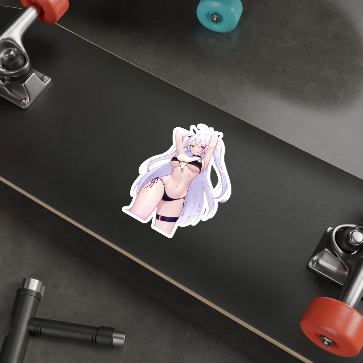 Azur Lane Waterproof Sticker - Sexy Bikini Prinz Eugen Gaming Vinyl Decal - Anime Waifu Car Decal - Laptop Sticker