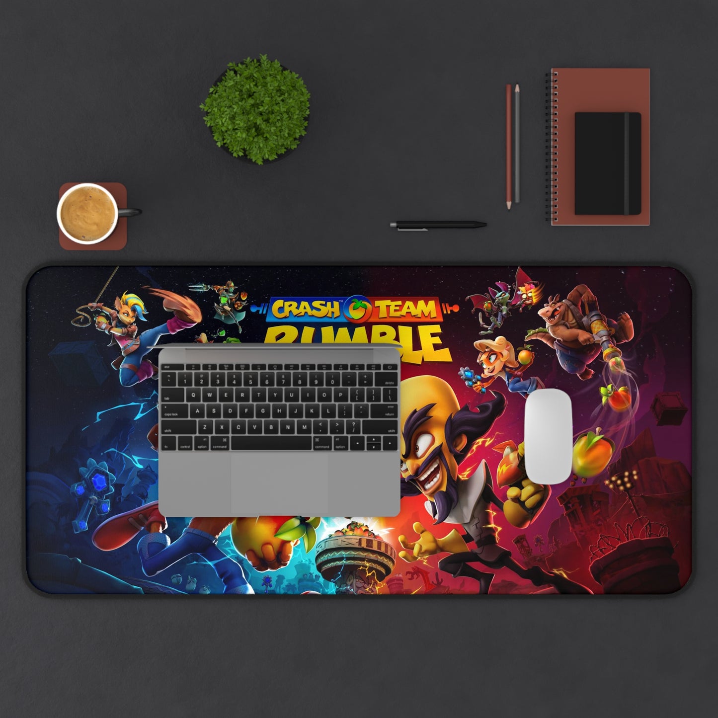 Crash Team Rumble Mousepad - XXL Gaming Desk Mat - Non Slip Crash Bandicoot Playmat