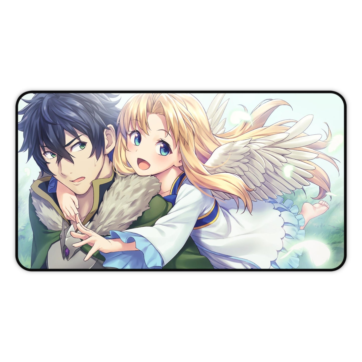 The Rising of the Shield Hero Desk Mat - Naofumi Iwatani and Firo Anime Mousepad - Non Slip Manga Playmat