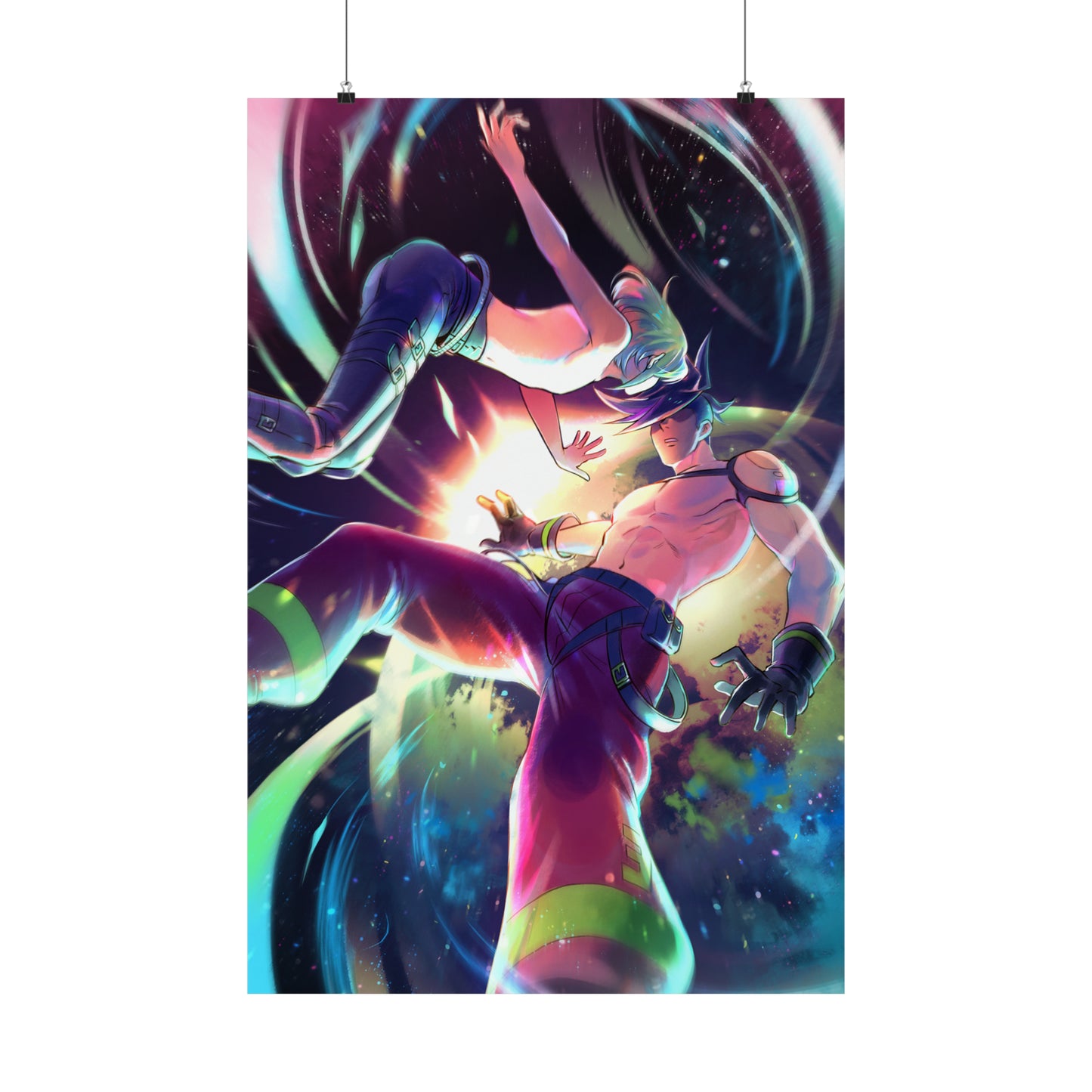 Promare Anime Poster - Lio and Galo Wall Art Print - Manga Decor - Premium Matte Vertical Poster