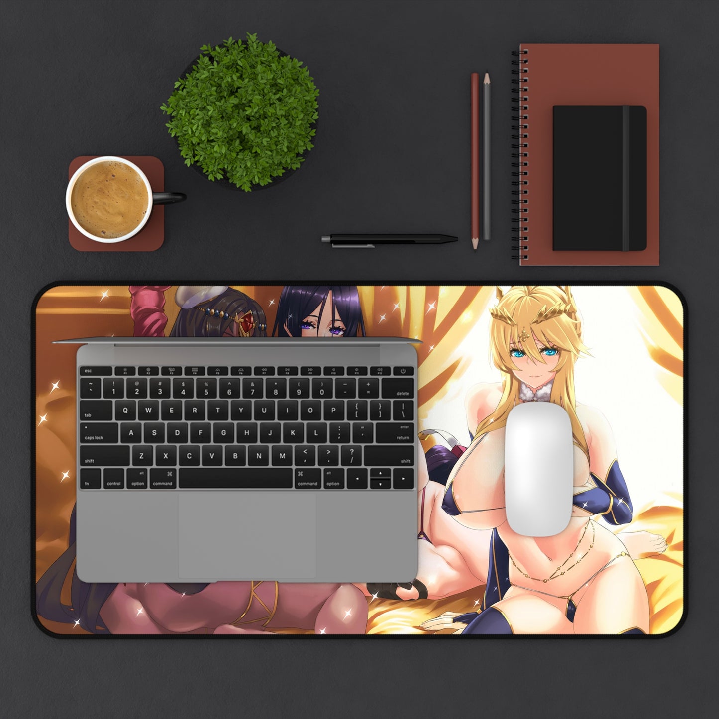 Fate Grand Order Ecchi Mousepad - Nude Artoria Pendragon, Scheherazade And Minamoto No Raikou - Large Ecchi Desk Mat - Mouse Pad