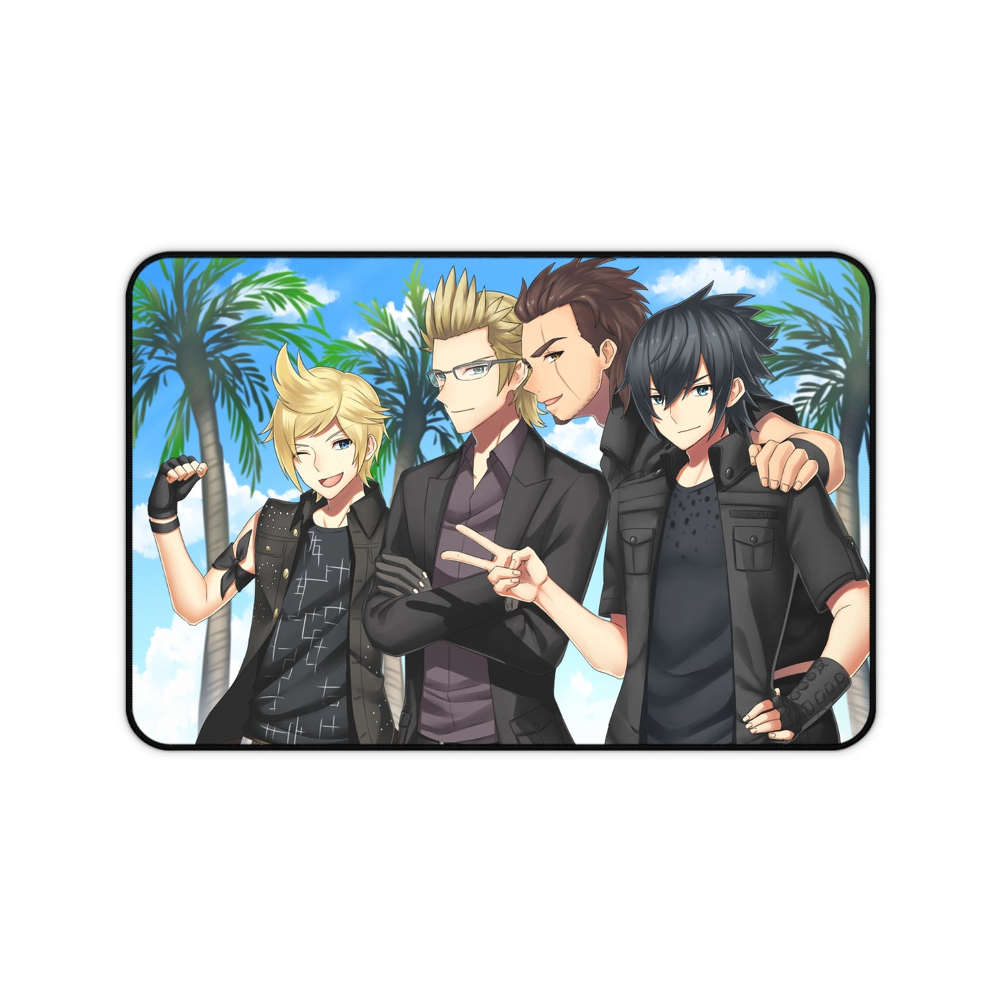 Final Fantasy 15 Party Members Desk Mat - FFXV Gaming Mousepad - XXL Non Slip Anime Playmat - Prompto Ignis Gladiolus Noctis