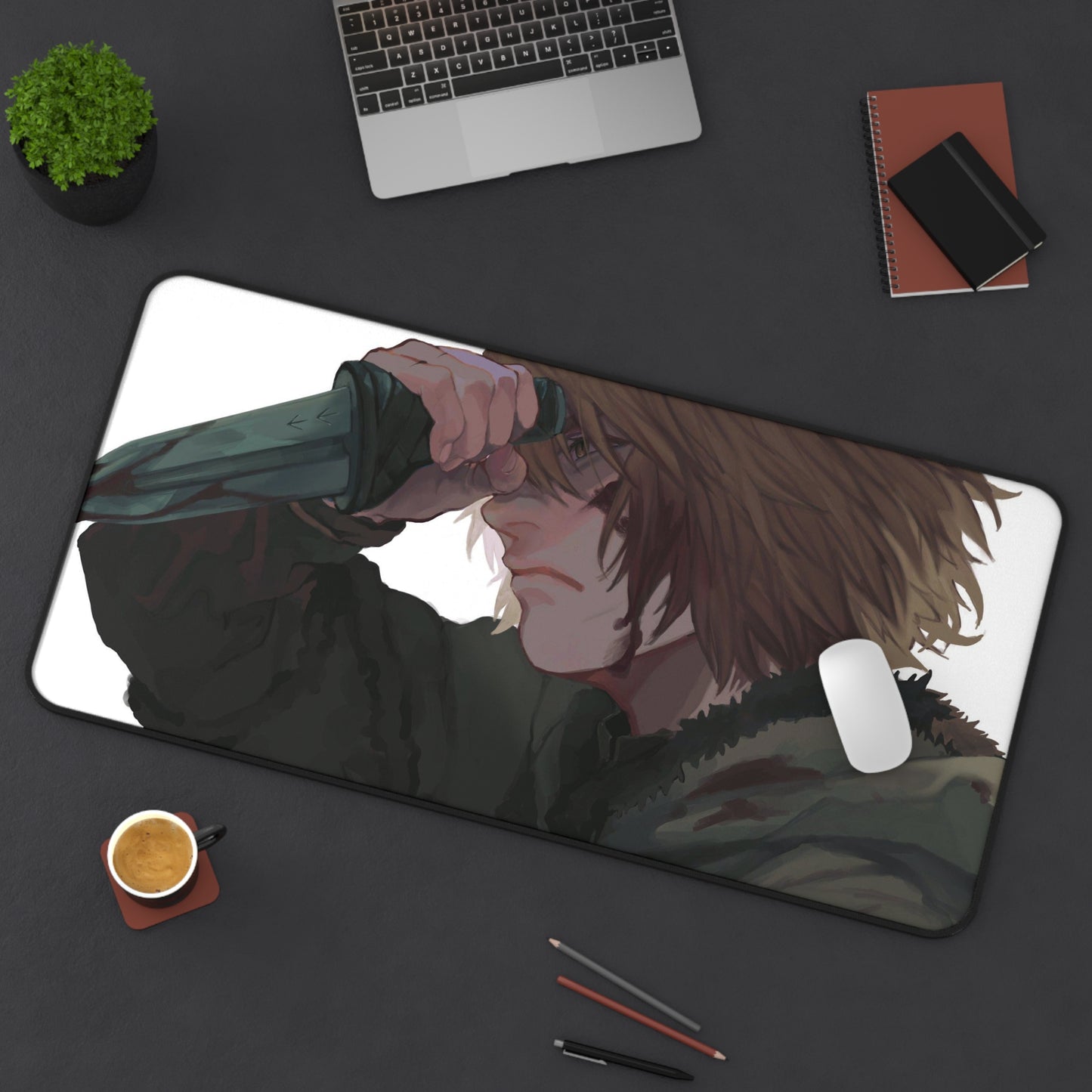 Vinland Saga Desk Mat - Thorfinn Fighter Anime Mousepad - XXL Gaming Mousepad - Non Slip Manga Playmat - Viking Gift