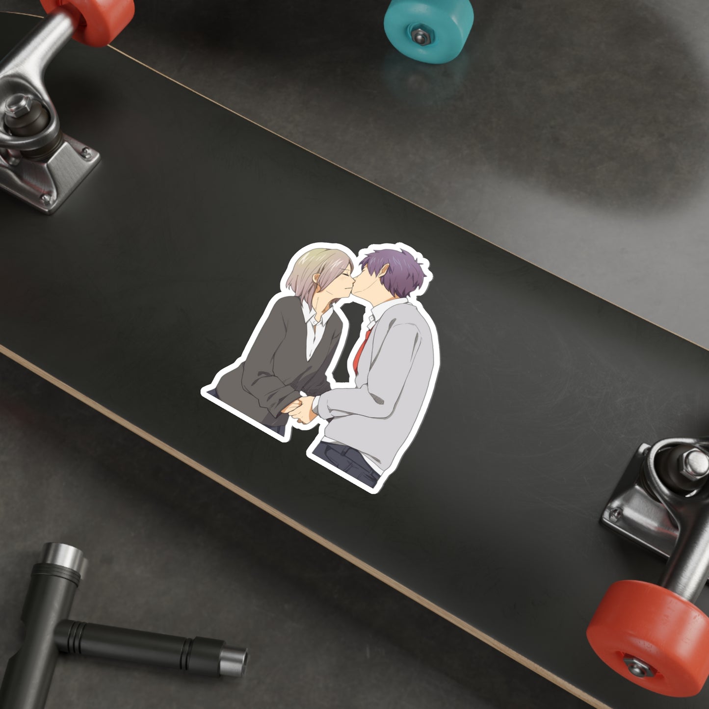 Horimiya Waterproof Sticker - Yuki Yoshikawa and Toru Ishikawa Kissing Anime Vinyl Decal