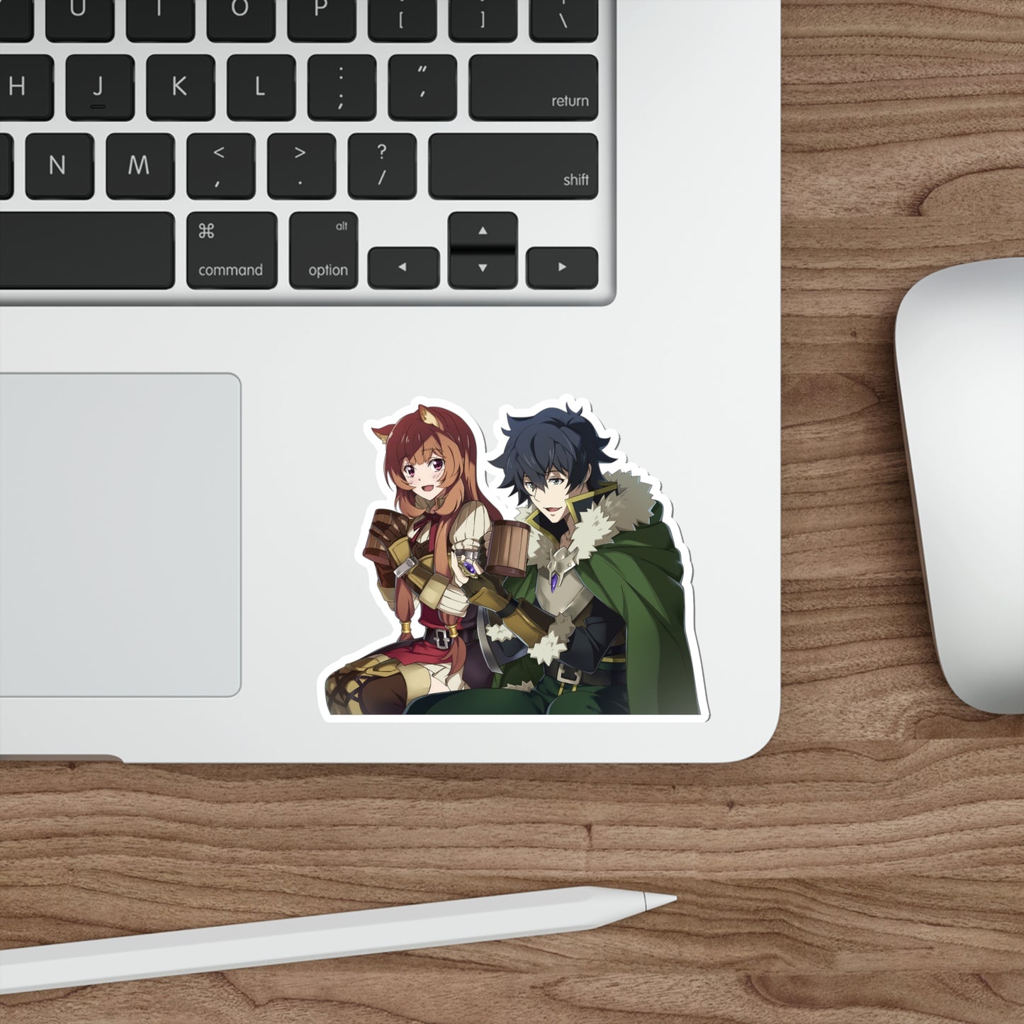 The Rising of the Shield Hero Waterproof Sticker - Raphtalia and Naofumi Iwatani Anime Vinyl Decal - Car Bumper Sticker - Laptop Sticker