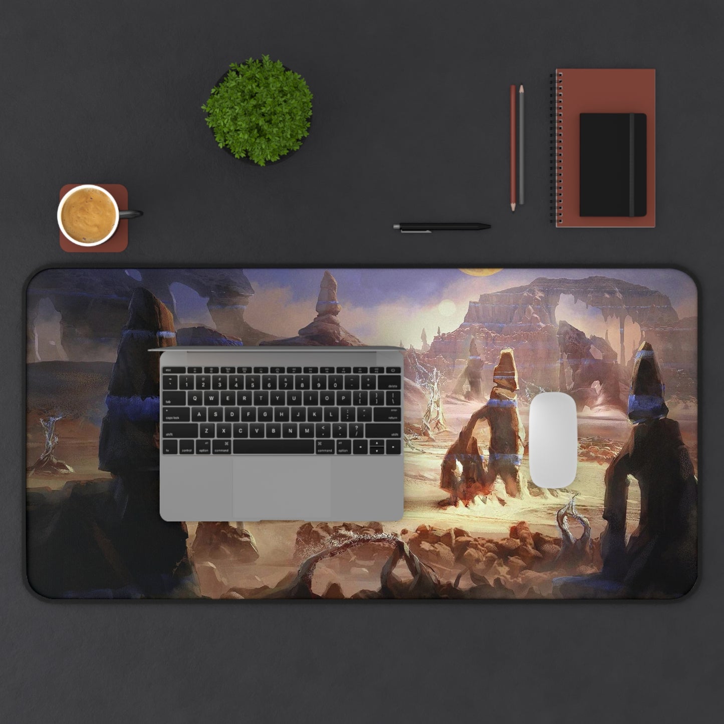 Starfield Mousepad - Biome Exploration Concept Art - XXL Gaming Desk Mat - Non Slip Gamer Playmat