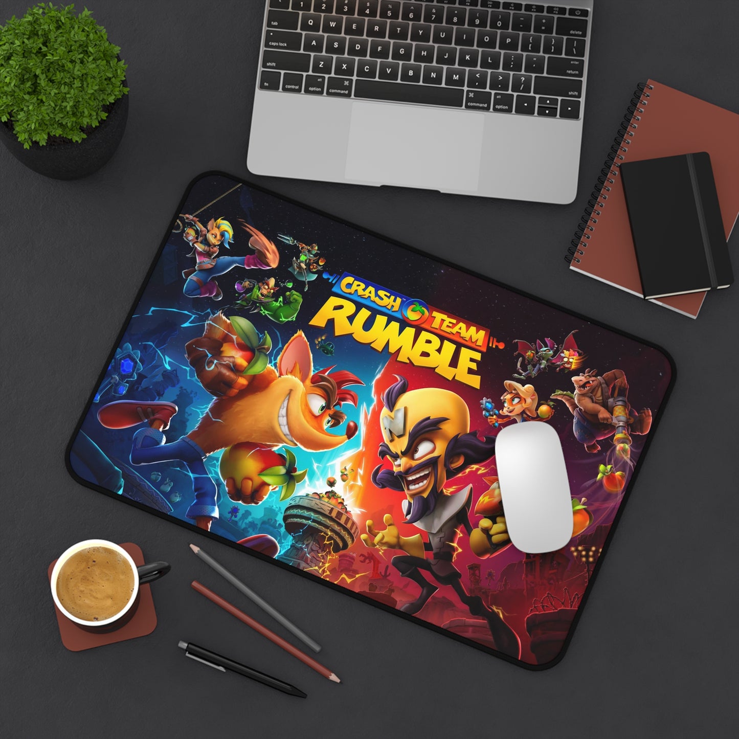 Crash Team Rumble Mousepad - XXL Gaming Desk Mat - Non Slip Crash Bandicoot Playmat