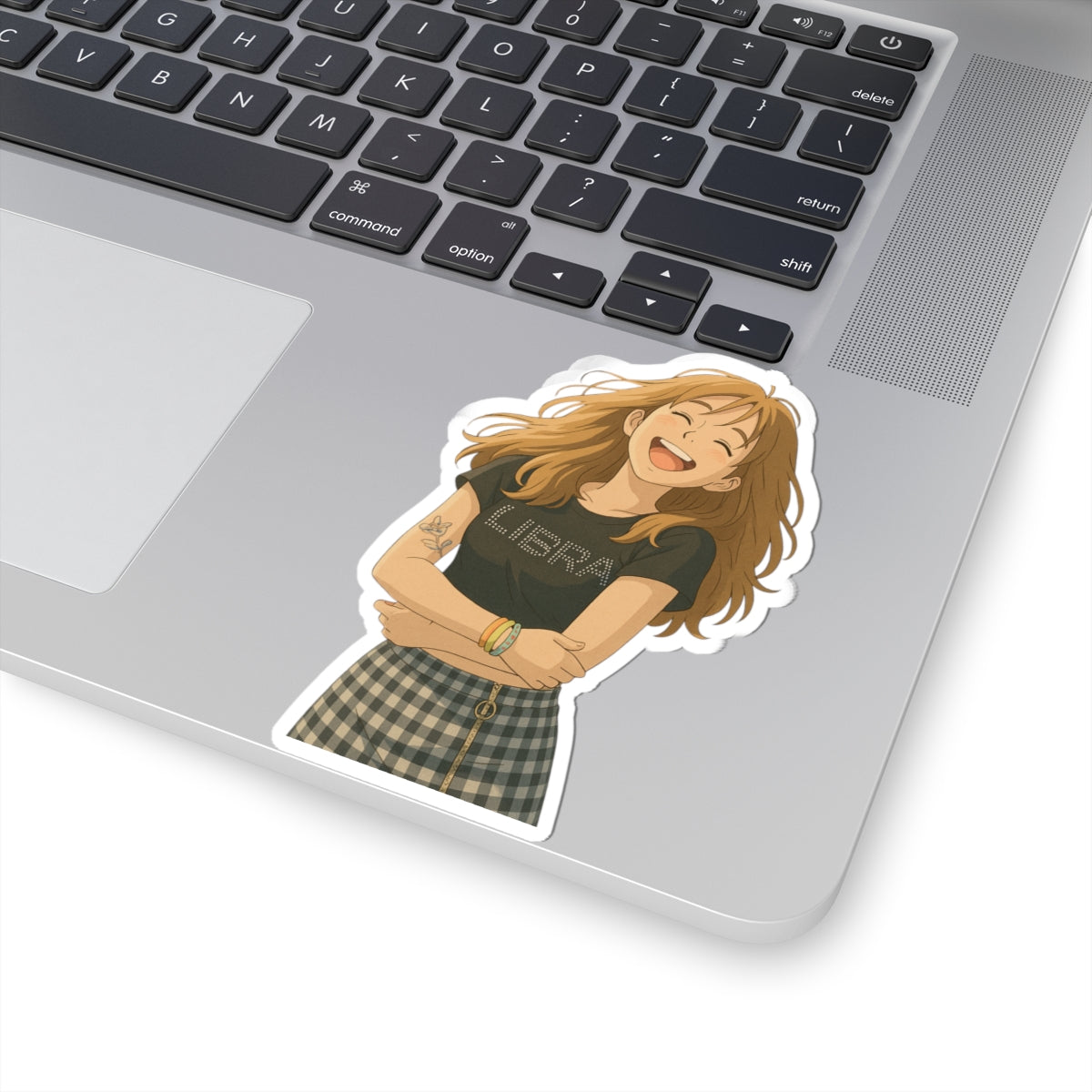 Cheerful Libra Girl Kiss-Cut Stickers, Perfect for Journals, Laptops, Scrapbooking, Gifts, and Zodiac Lovers