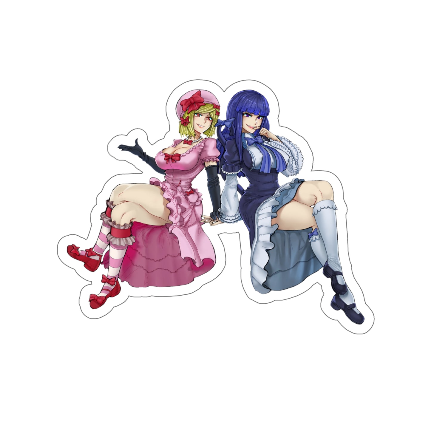 Umineko When They Cry Waterproof Sticker - Lambdadelta and Frederica Bernkastel Gaming Vinyl Decal - Visual Novel Dojin - Anime Car Decal