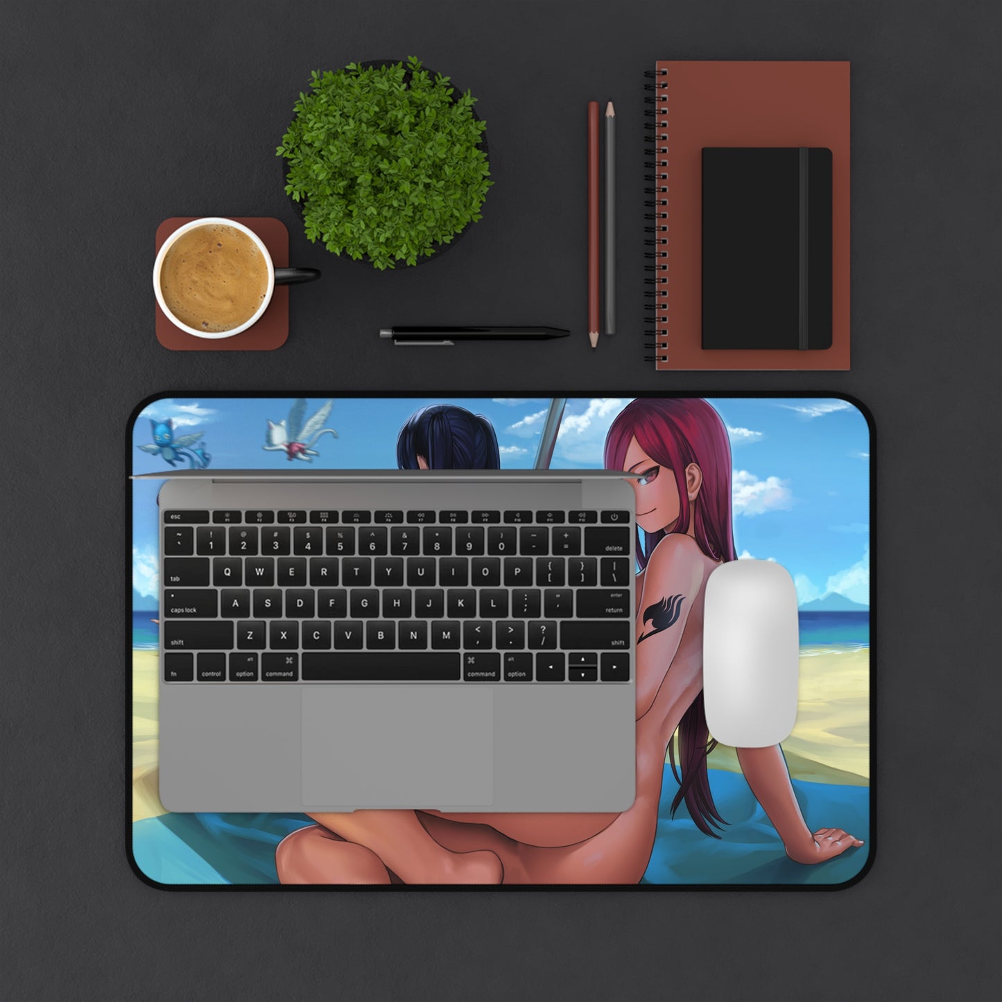 Fairy Tail Ecchi Mousepad - Nude Erza Scarlet And Friends - Large Desk Mat - MTG Playmat