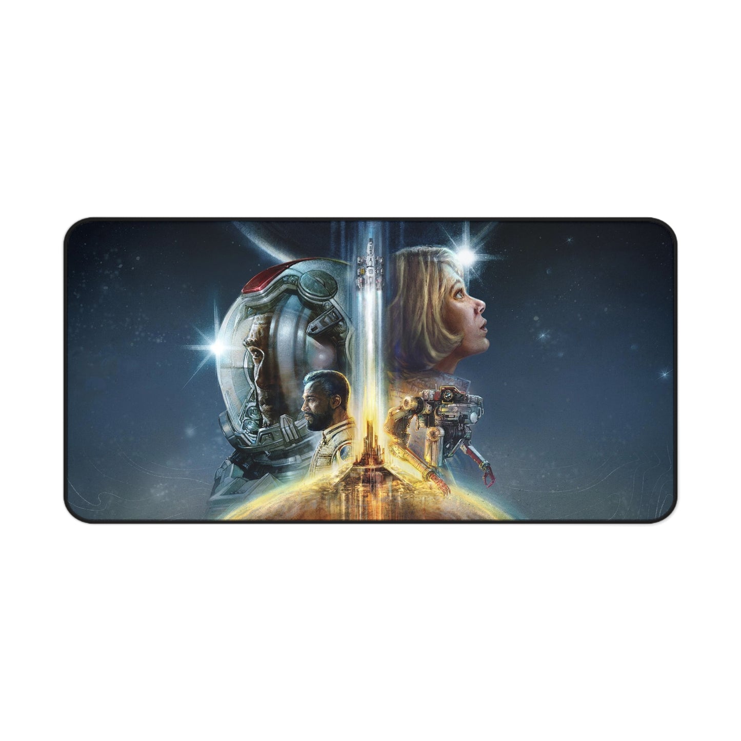 Starfield Desk Mat - Journey into Space XXL Gaming Mousepad - Non Slip Gamer Playmat - Sci Fi Art Gift