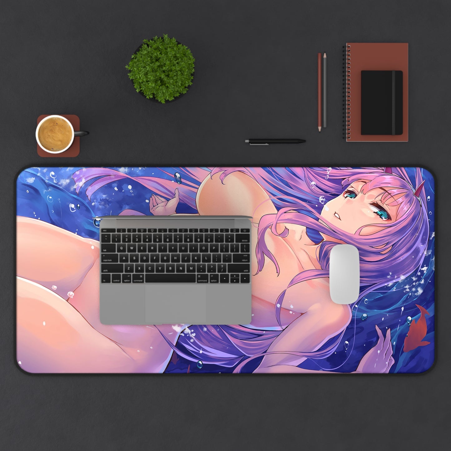 Zero Two Nude Anime Mousepad - Large Ecchi Desk Mat - Mouse Pad - MTG Playmat