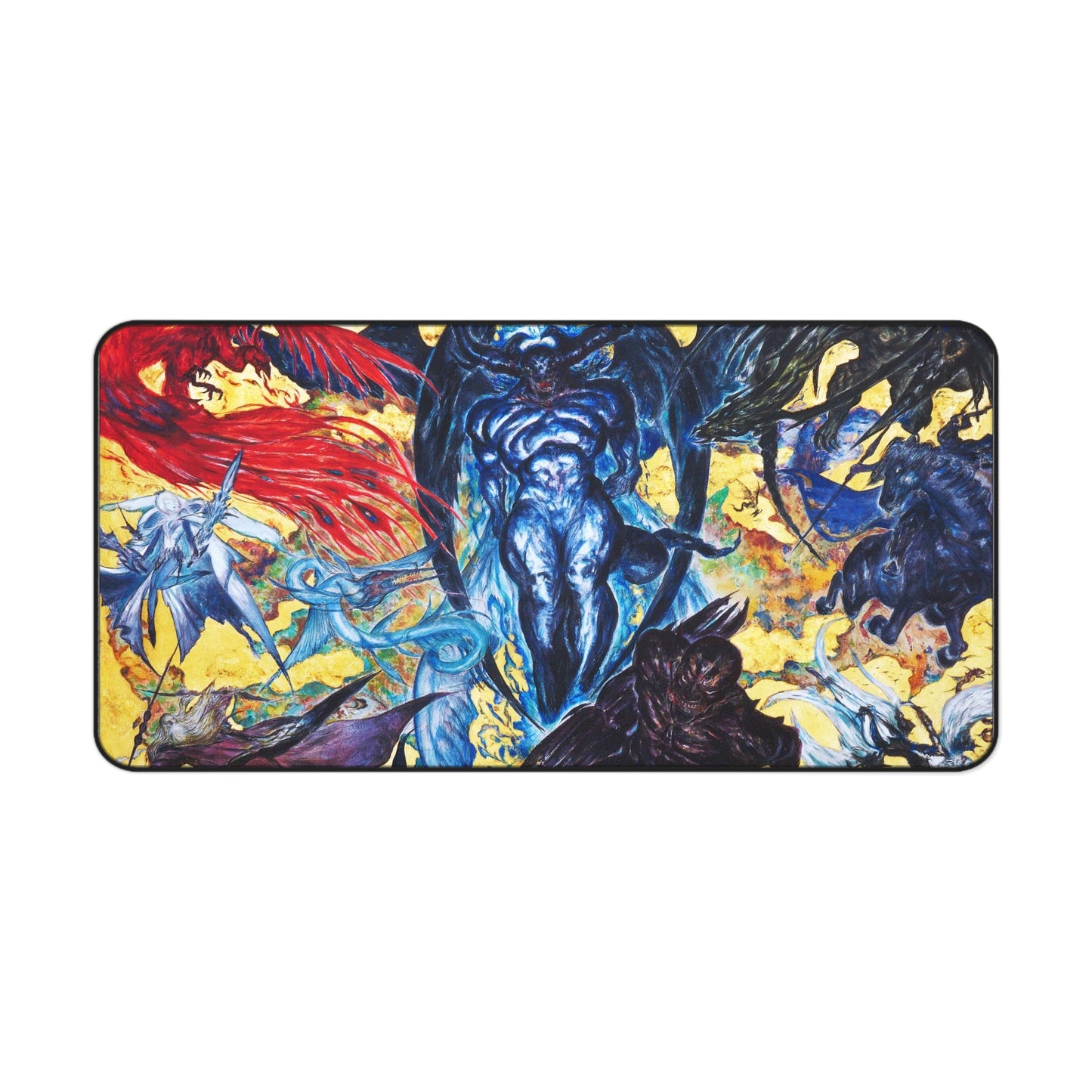 Final Fantasy 16 Desk Mat - FF XVI Watercolor Eikons Gaming Mousepad - XXL Non Slip Playmat