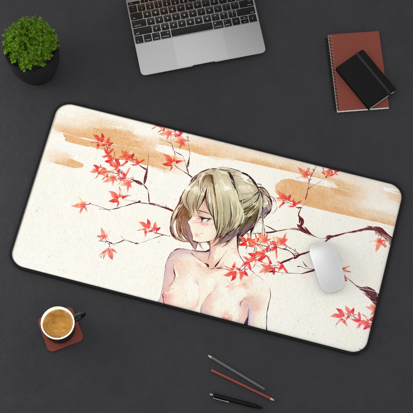 Ukiyo-e Kaede Takagaki Nude Boobs Idolmaster Cinderella Girls Desk Mat - Non Slip Mousepad