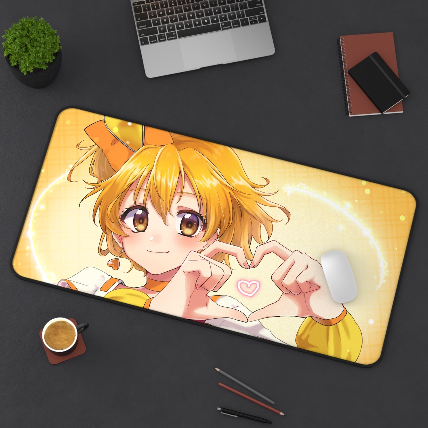 Fresh Pretty Cure Anime Desk Mat - Yamabuki Inori Cure Pine Precure Mousepad - Non Slip Playmat