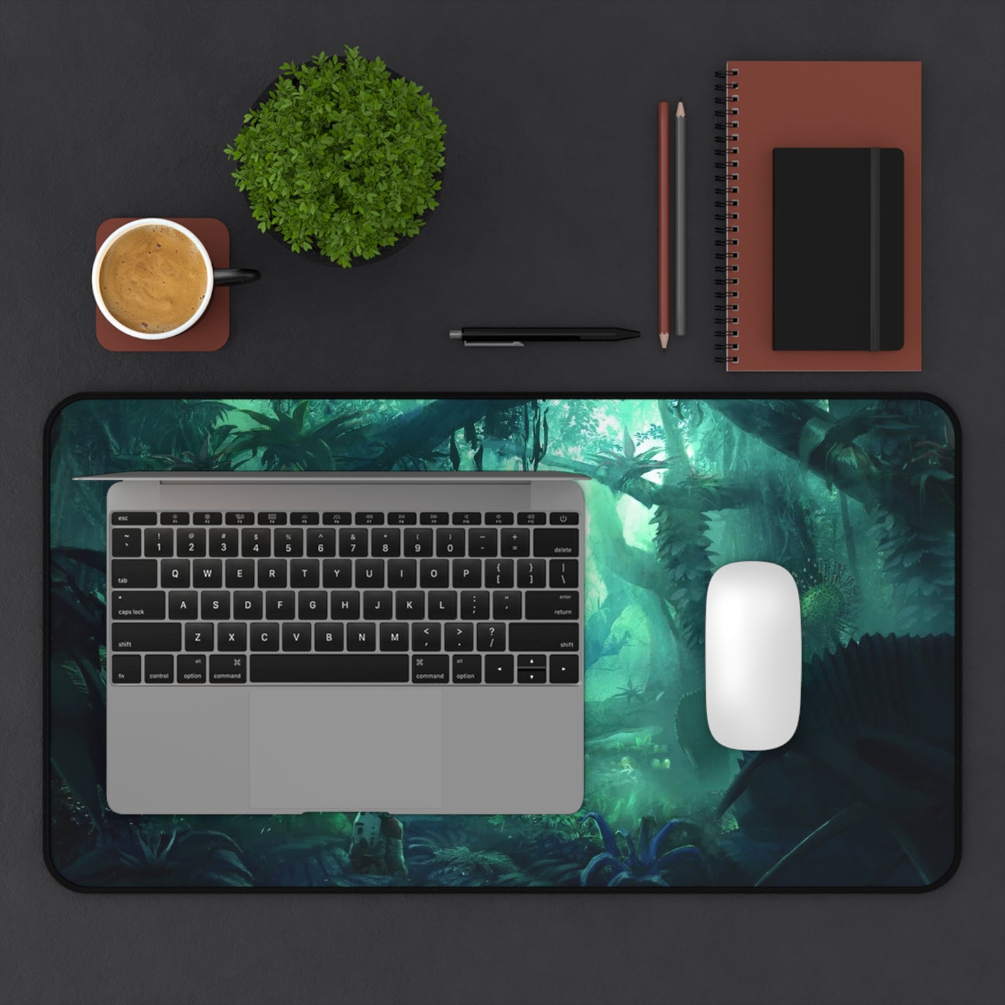 Starfield Mousepad - Jungle Planet Exploration Concept Art - XXL Gaming Desk Mat - Non Slip Gamer Playmat