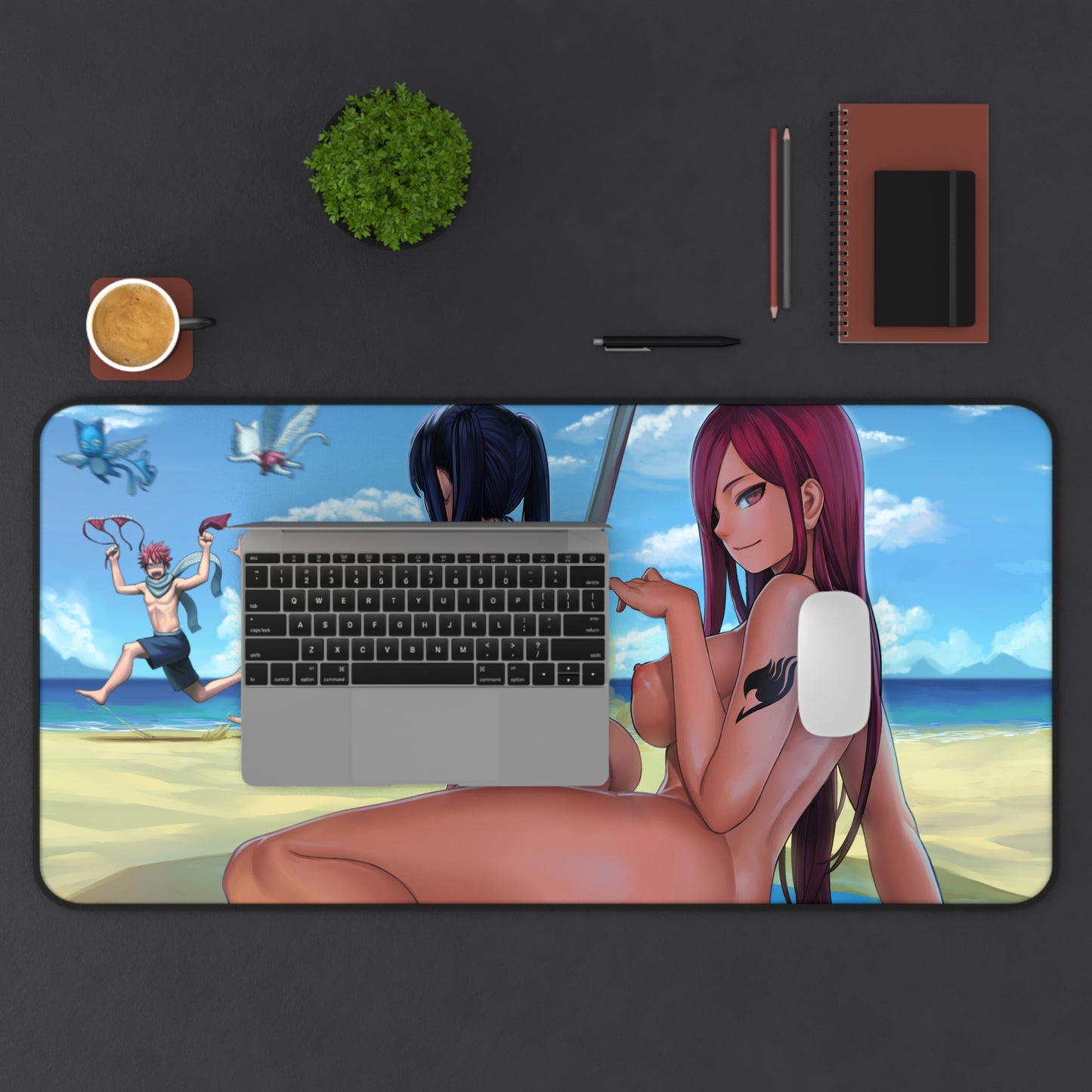 Fairy Tail Ecchi Mousepad - Nude Erza Scarlet And Friends - Large Desk Mat - MTG Playmat