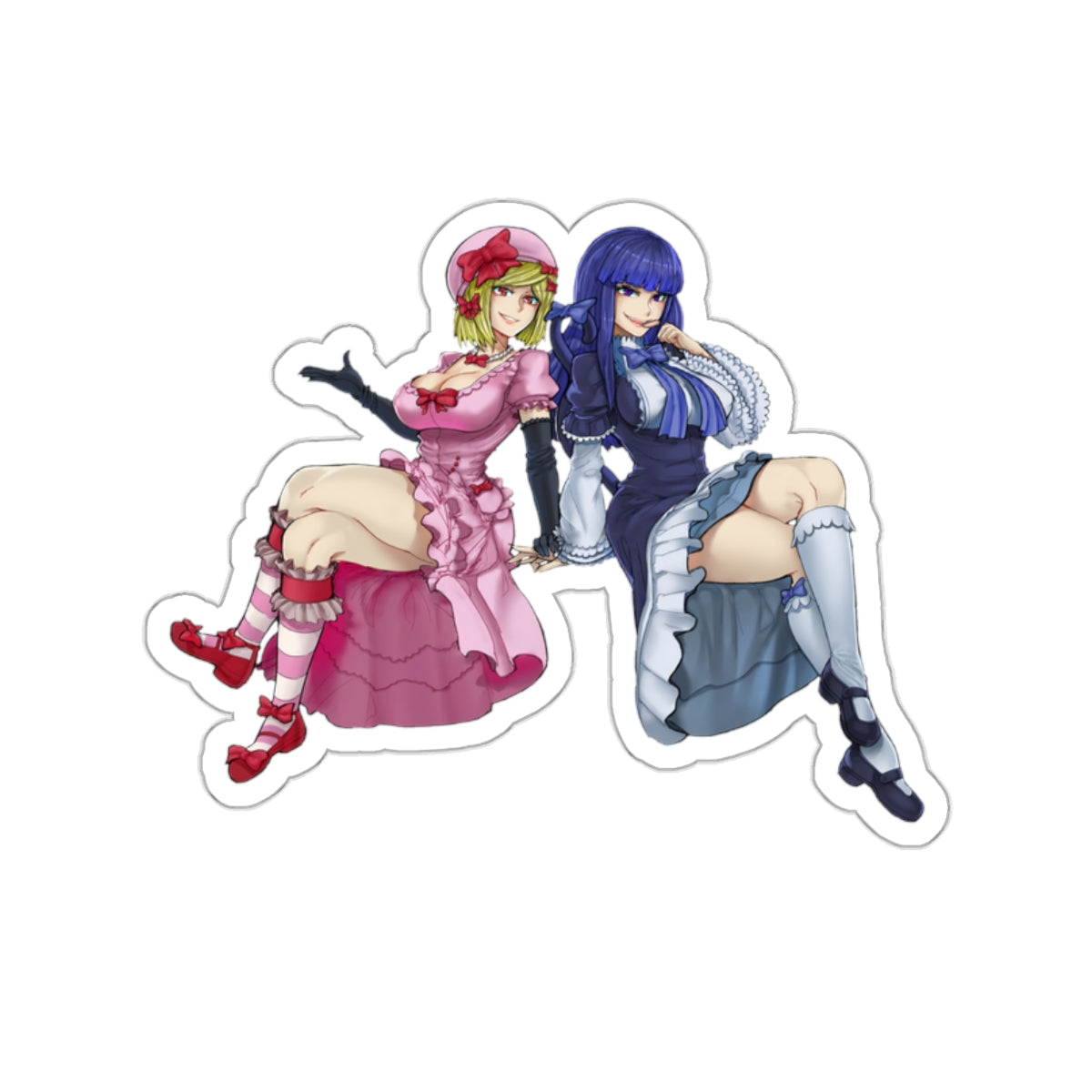 Umineko When They Cry Waterproof Sticker - Lambdadelta and Frederica Bernkastel Gaming Vinyl Decal - Visual Novel Dojin - Anime Car Decal