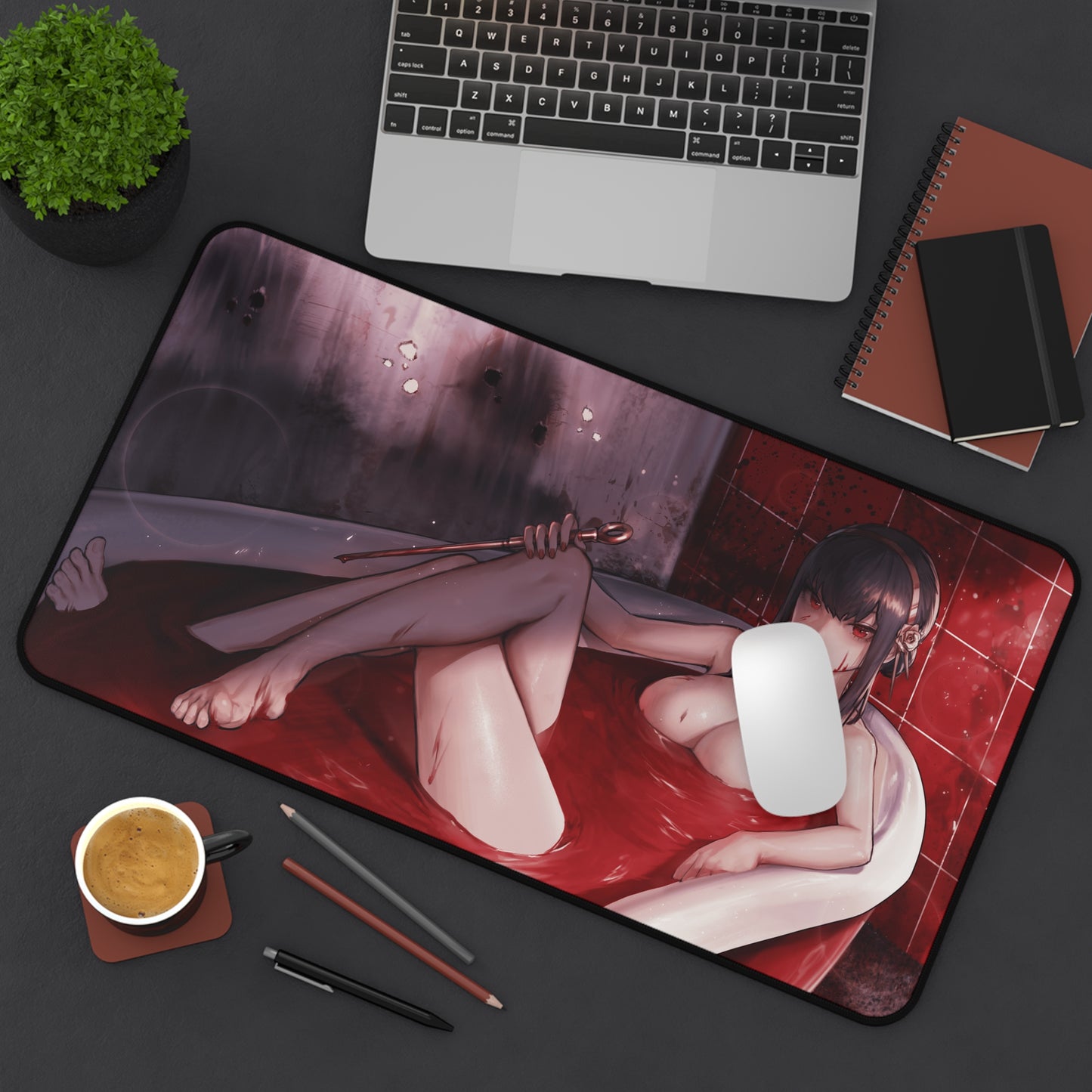 Spy x Family Yor Briar Nude bloody Bath Desk Mat - Non Slip Mousepad - Sexy Girl Playmat