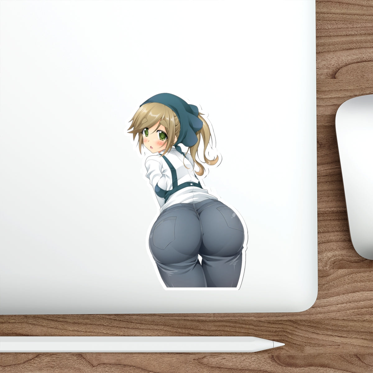 Autocollant imperméable Yuru Camp - Autocollant Anime Laid Back Camp - Professeur d'école sexy Aoi Inuyama - Autocollant Ecchi Butt - Autocollant pour ordinateur portable Yurucamp