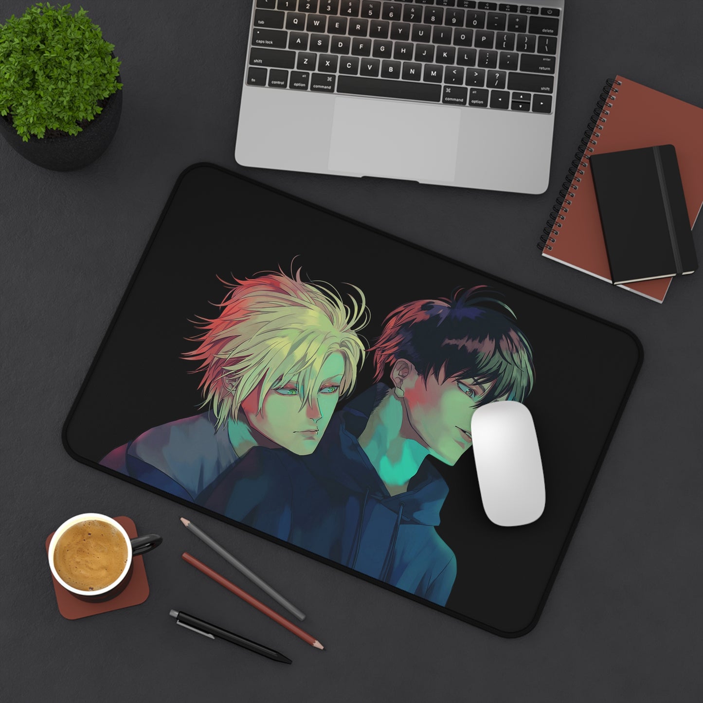 Banana Fish Mousepad - XXL Anime Desk Mat - Ash Lynx and Eiji Okumura Manga Desk Pad