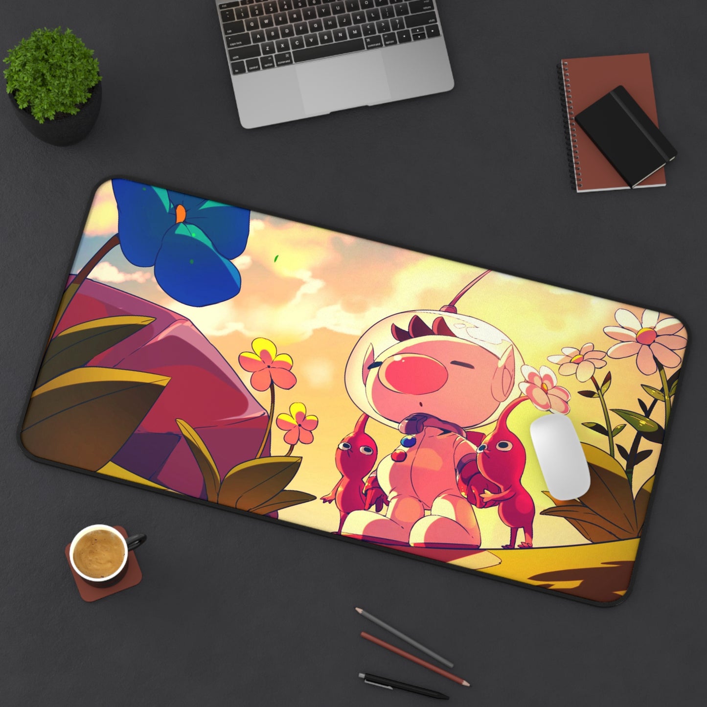 Olimar and Red Pikmin Desk Mat - XXL Gaming Mousepad - Non Slip Gamer Playmat