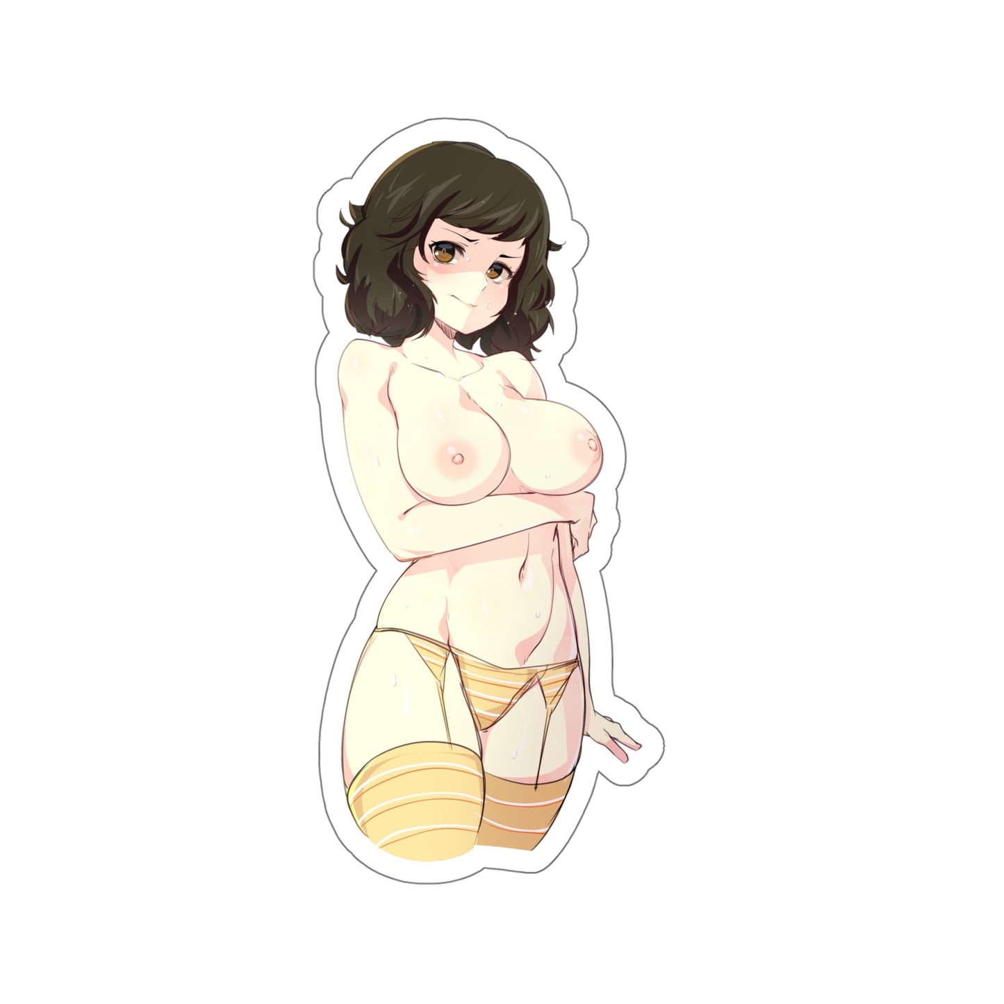 Persona 5 Waterproof Sticker - Nude Sadayo Kawakami Ecchi Vinyl Car Decal - Sexy Garter Belt Sticker