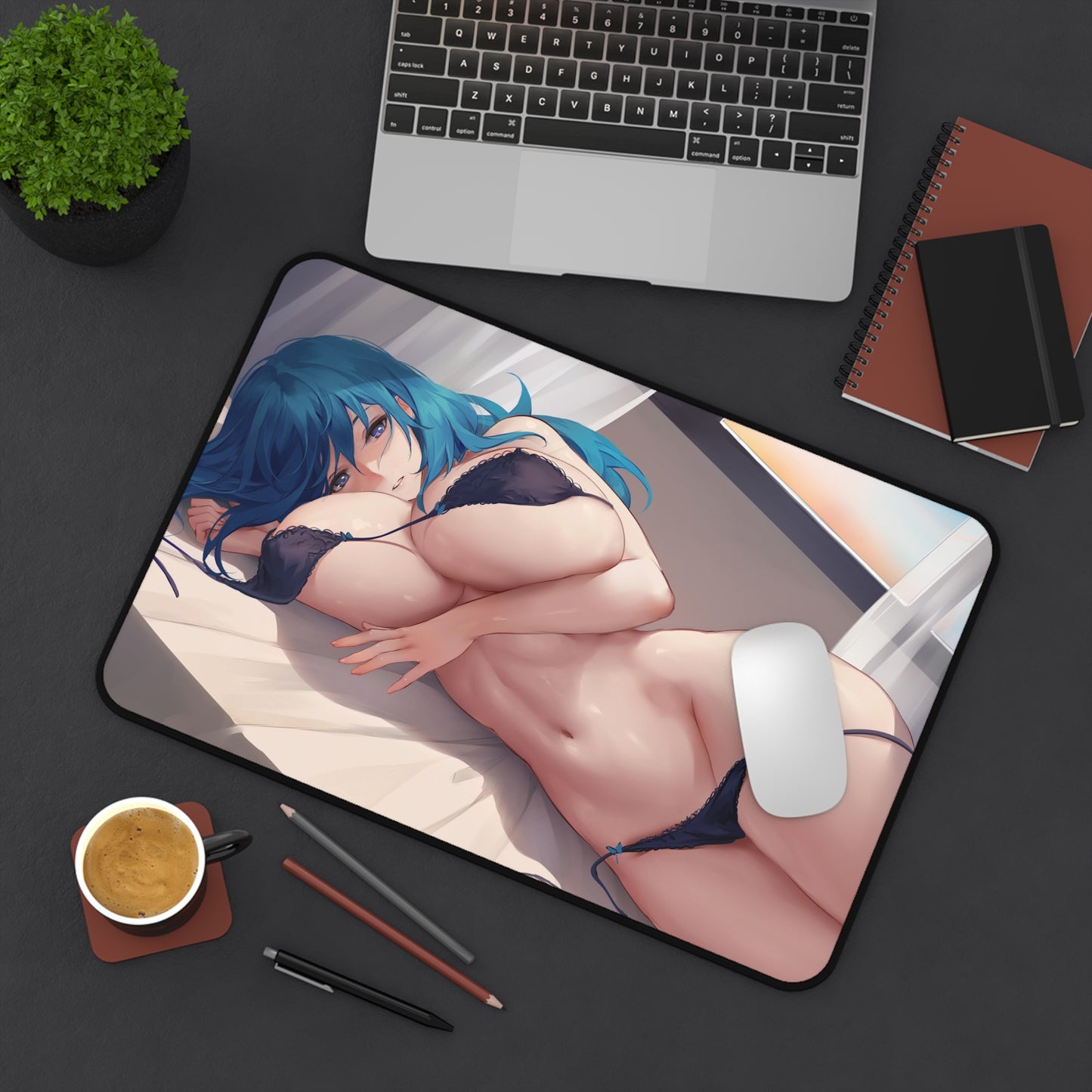 Fire Emblem Three Houses Mousepad - Large Byleth Oppai Ecchi Desk Mat - Boobs Mouse Pad - Sexy Girl Playmat