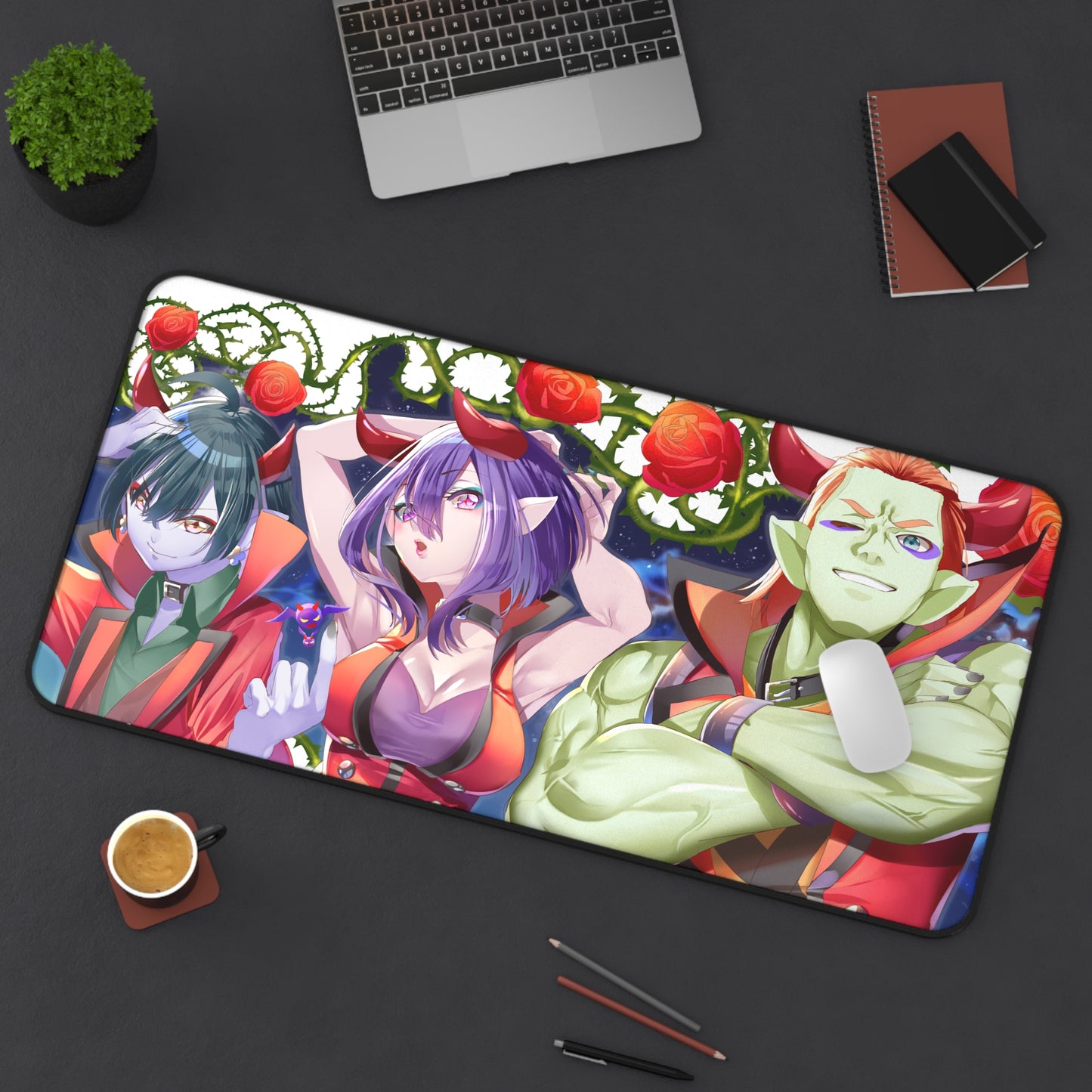 Healin Good Pretty Cure Anime Desk Mat - Byogens Daruizen Shindoine Guaiwaru Precure Mousepad - Villains Non Slip Playmat