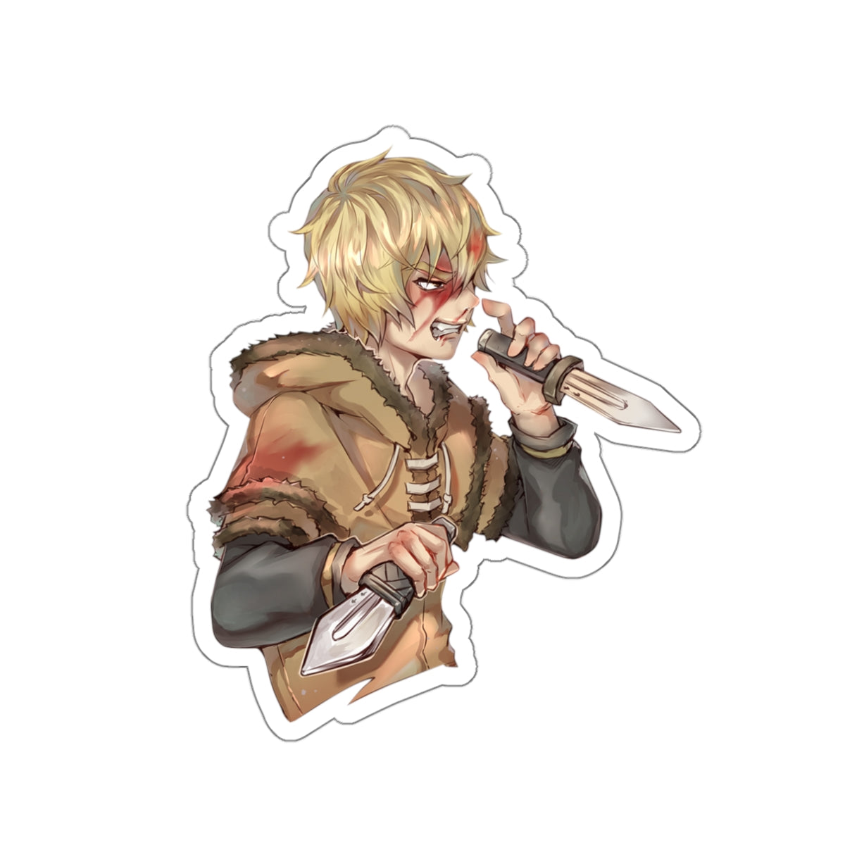 Autocollant Vinland Saga - Autocollant en vinyle Anime Thorfinn Fighter - Autocollant de voiture étanche - Autocollant pour ordinateur portable - Autocollant Manga