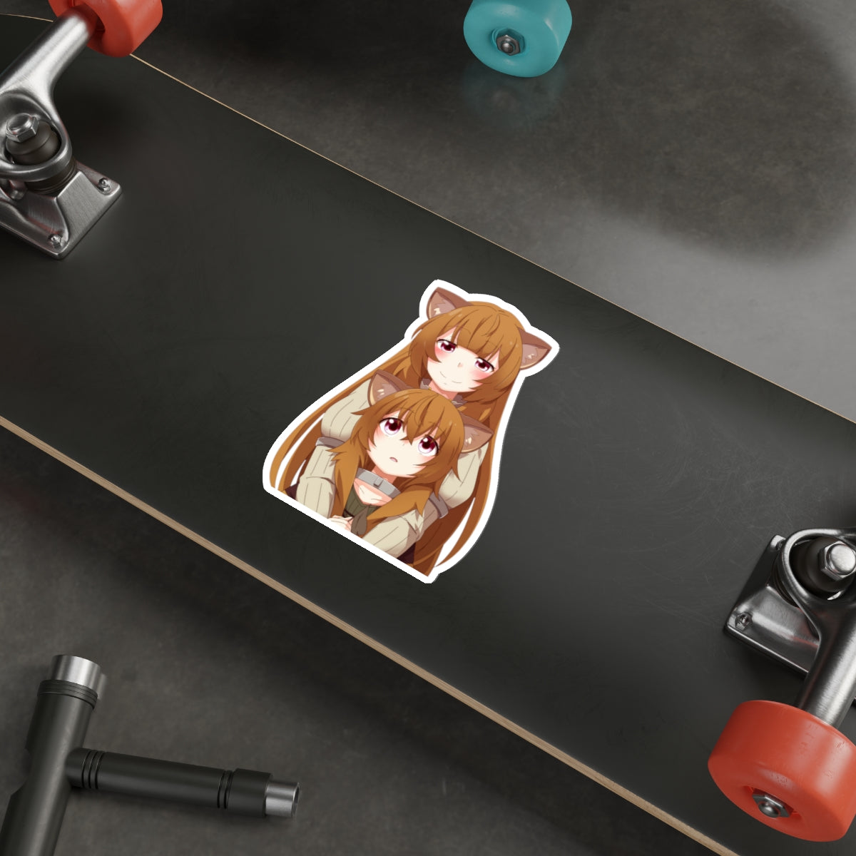 Autocollant imperméable The Rising of the Shield Hero - Autocollant en vinyle Anime Raphtalia et Chibi Raphtalia - Autocollant pour pare-chocs de voiture - Autocollant pour ordinateur portable