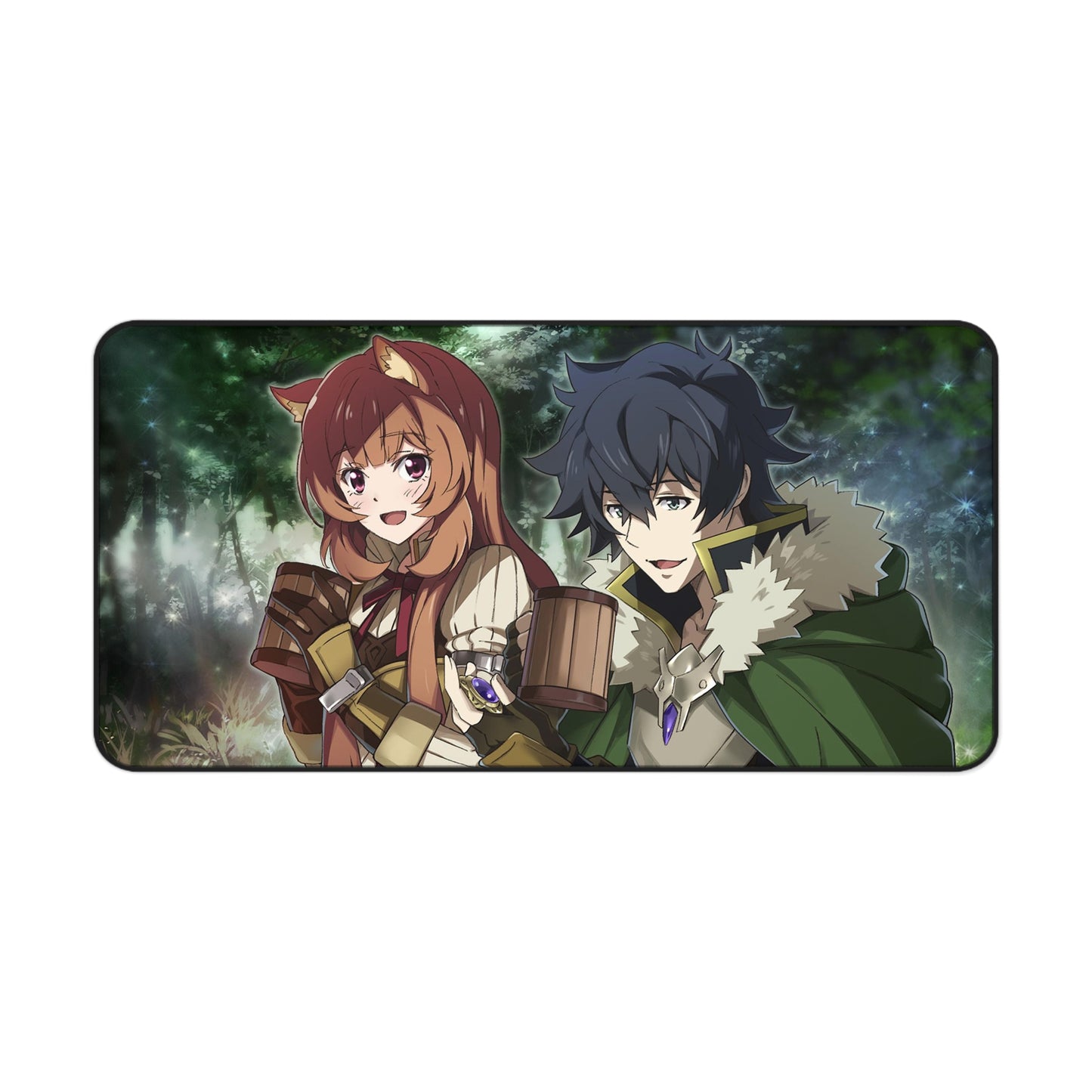 The Rising of the Shield Hero Desk Mat - Raphtalia and Naofumi Iwatani Anime Mousepad - Non Slip Manga Playmat