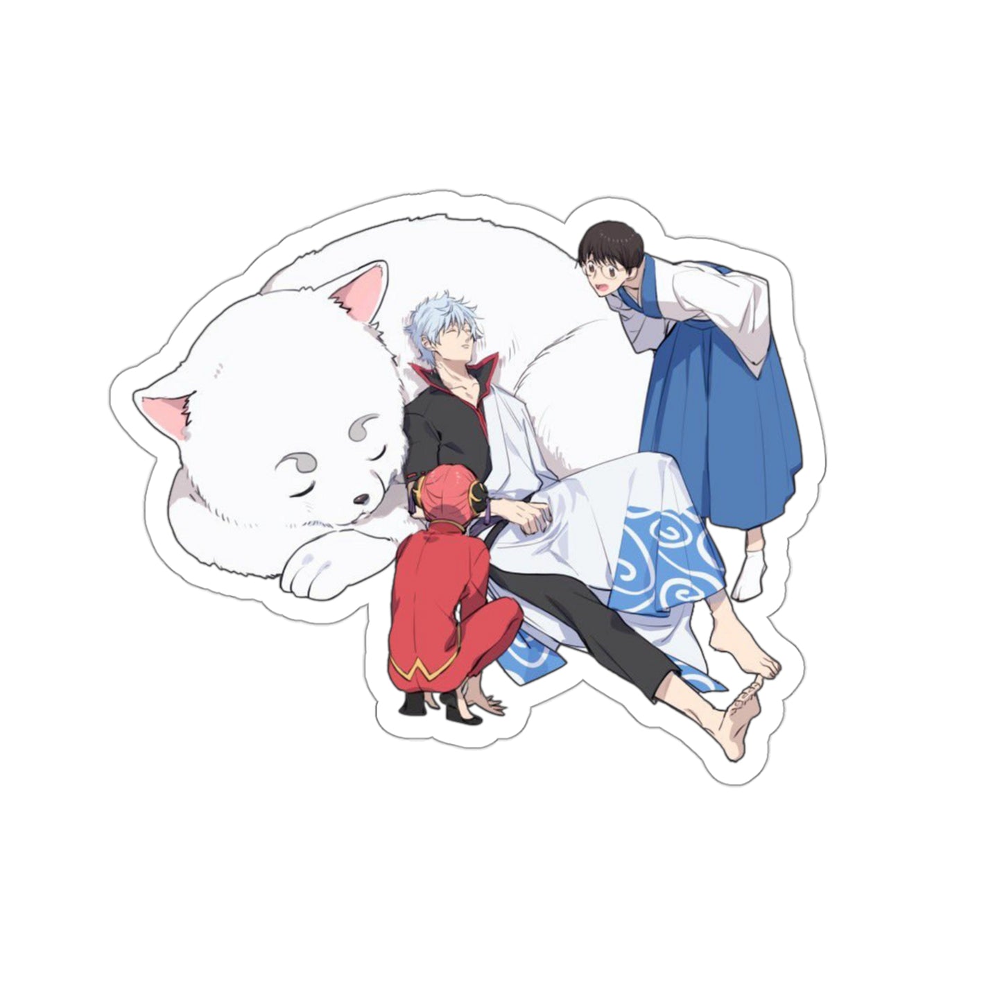 Gintama Waterproof Sticker - Anime Premium Vinyl Decal - Gin Tama Car Decal - Sakata Gintoki Kagura Shimura Shinpachi and Sadaharu