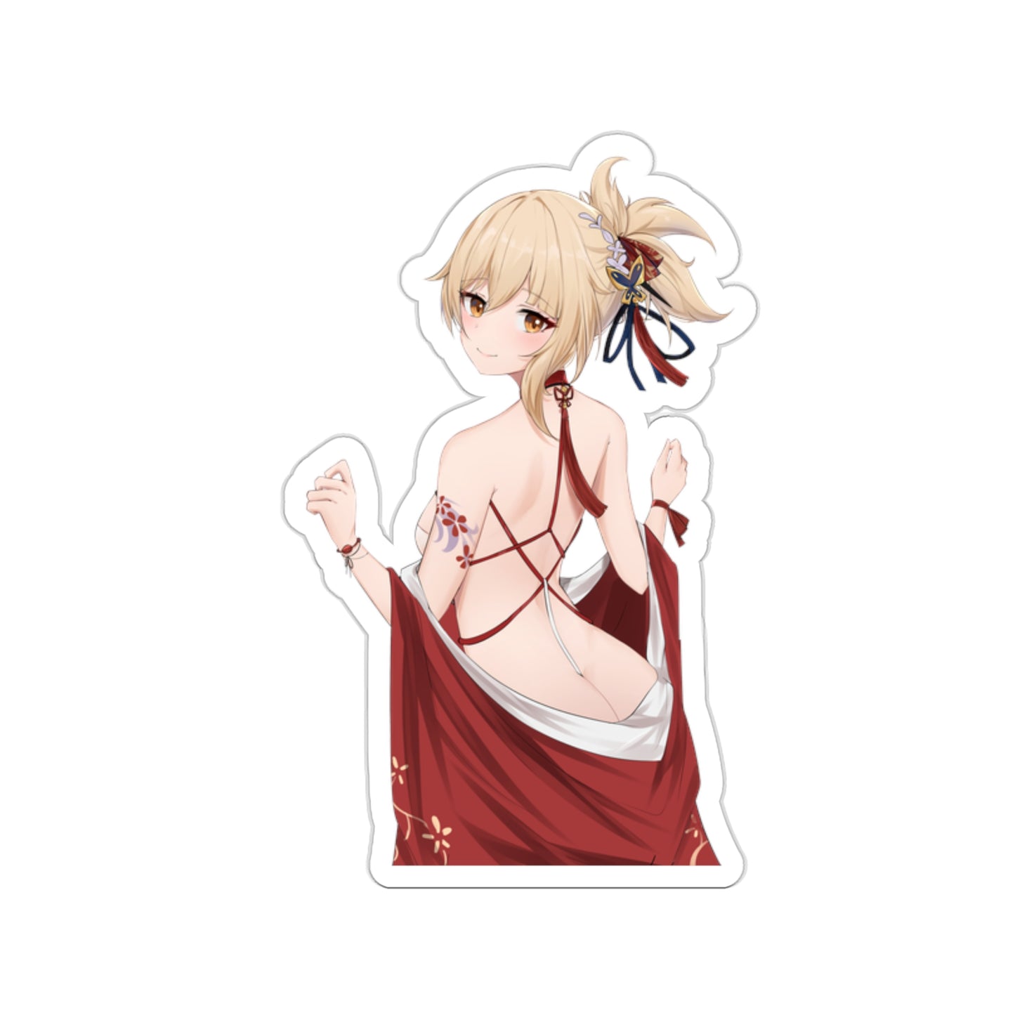 Sexy Nude Back Yoimiya Genshin Impact Waterproof Sticker - Ecchi Vinyl Decal