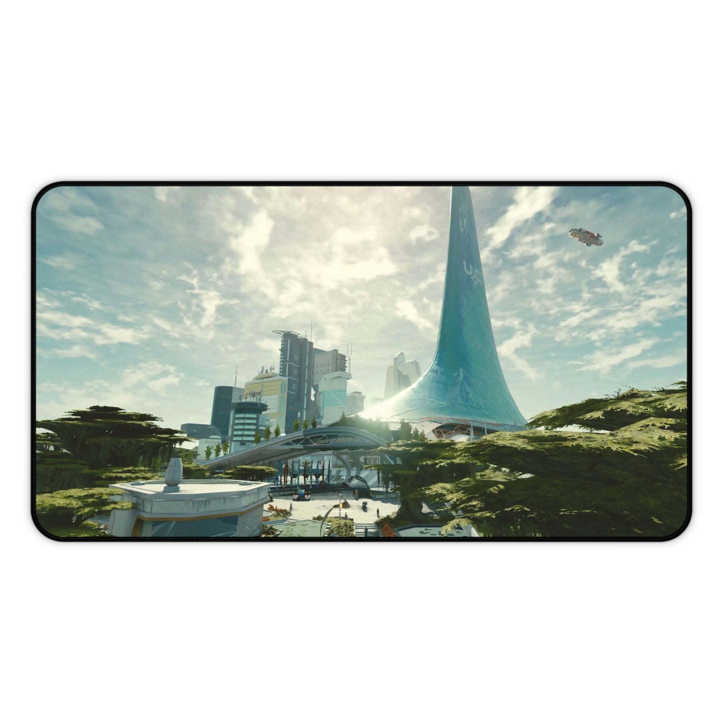 Starfield Desk Mat - New Atlantis XXL Gaming Mousepad - Non Slip Gamer Playmat - Sci Fi Art Gift