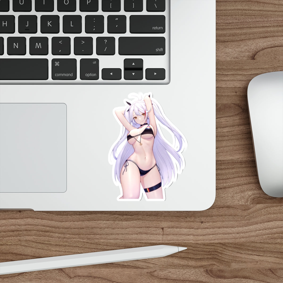 Azur Lane Waterproof Sticker - Sexy Bikini Prinz Eugen Gaming Vinyl Decal - Anime Waifu Car Decal - Laptop Sticker