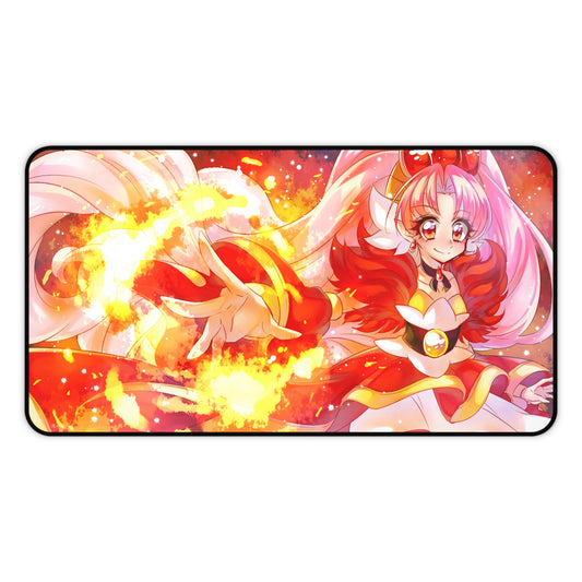 Go Princess Pretty Cure Anime Desk Mat - Cure Scarlet Precure Mousepad - Non Slip Playmat