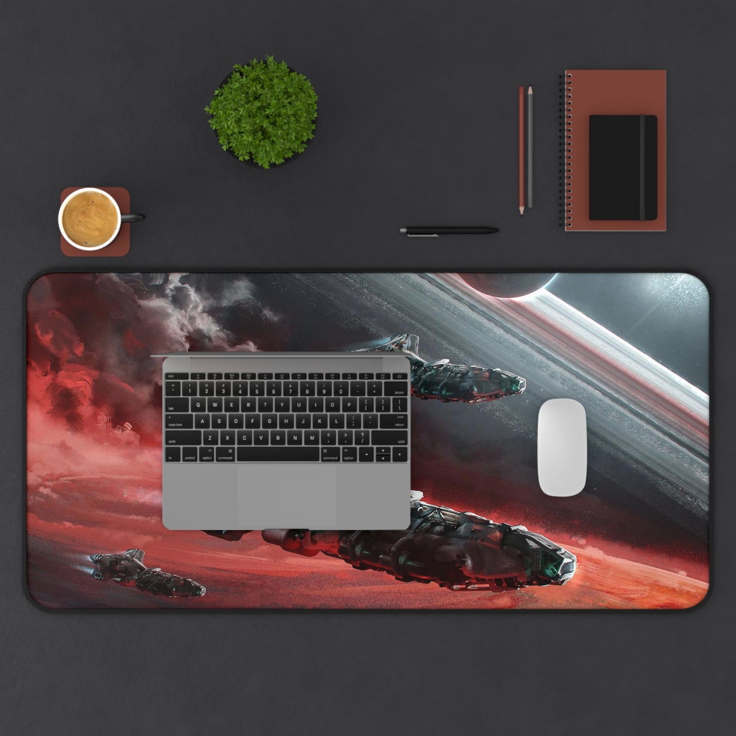 Starfield Mousepad - Starships Concept Art - XXL Gaming Desk Mat - Non Slip Gamer Playmat