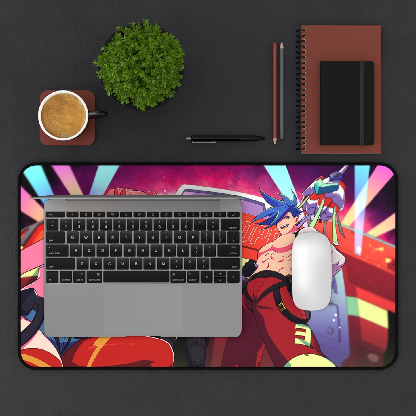 Promare Desk Mat - Promare Anime Mousepad - Non Slip Manga Playmat - Aina Lio and Galo