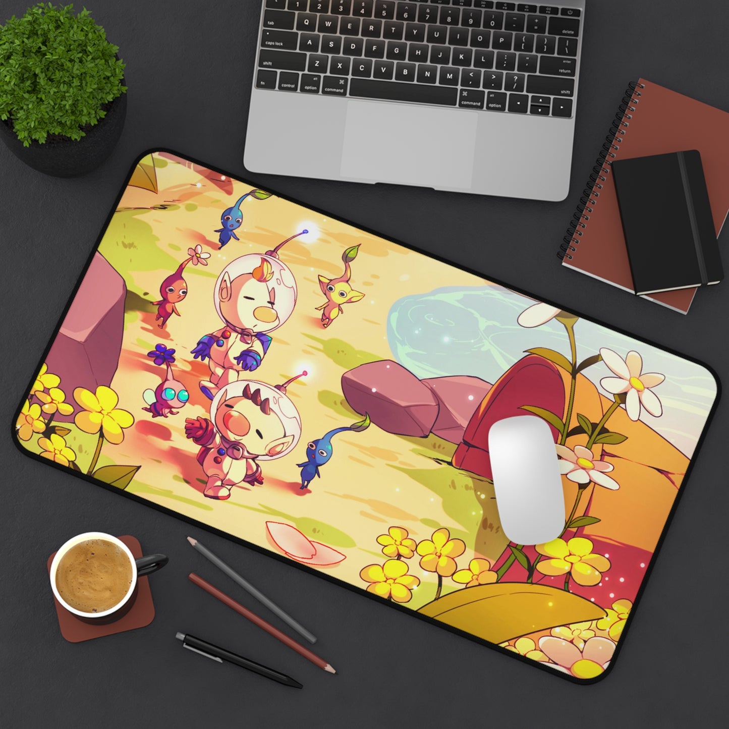 Pikmin Desk Mat - Kawaii XXL Gaming Mousepad - Non Slip Gamer Playmat