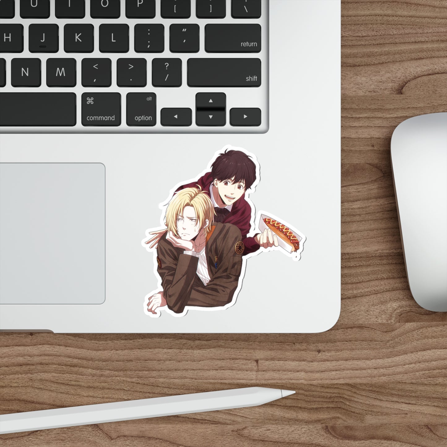 Ash Lynx and Eiji Okumura Hot Dog Waterproof Sticker - Banana Fish Premium Vinyl Decal