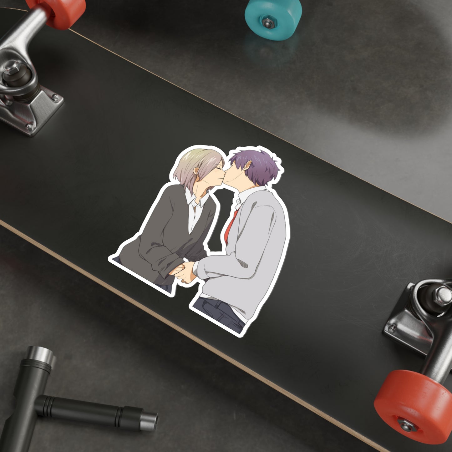 Horimiya Waterproof Sticker - Yuki Yoshikawa and Toru Ishikawa Kissing Anime Vinyl Decal