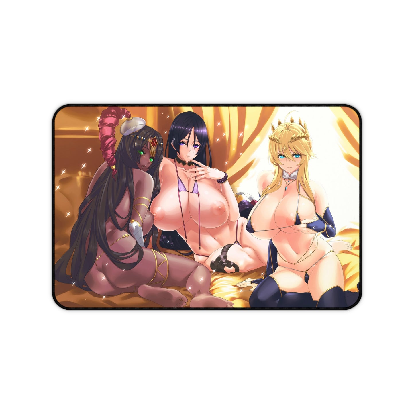 Fate Grand Order Ecchi Mousepad - Nude Artoria Pendragon, Scheherazade And Minamoto No Raikou - Large Ecchi Desk Mat - Mouse Pad