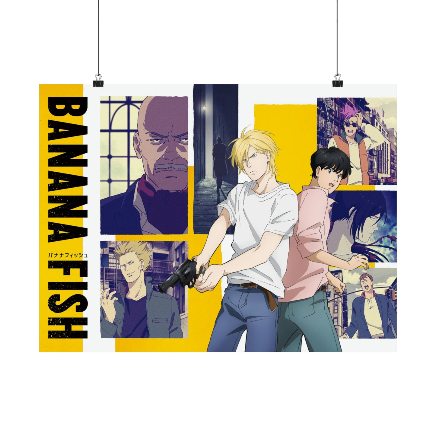 Banana Fish Print Poster - Manga Wall Decor - Premium Anime Horizontal Poster - Ash Lynx and Eiji Okumura